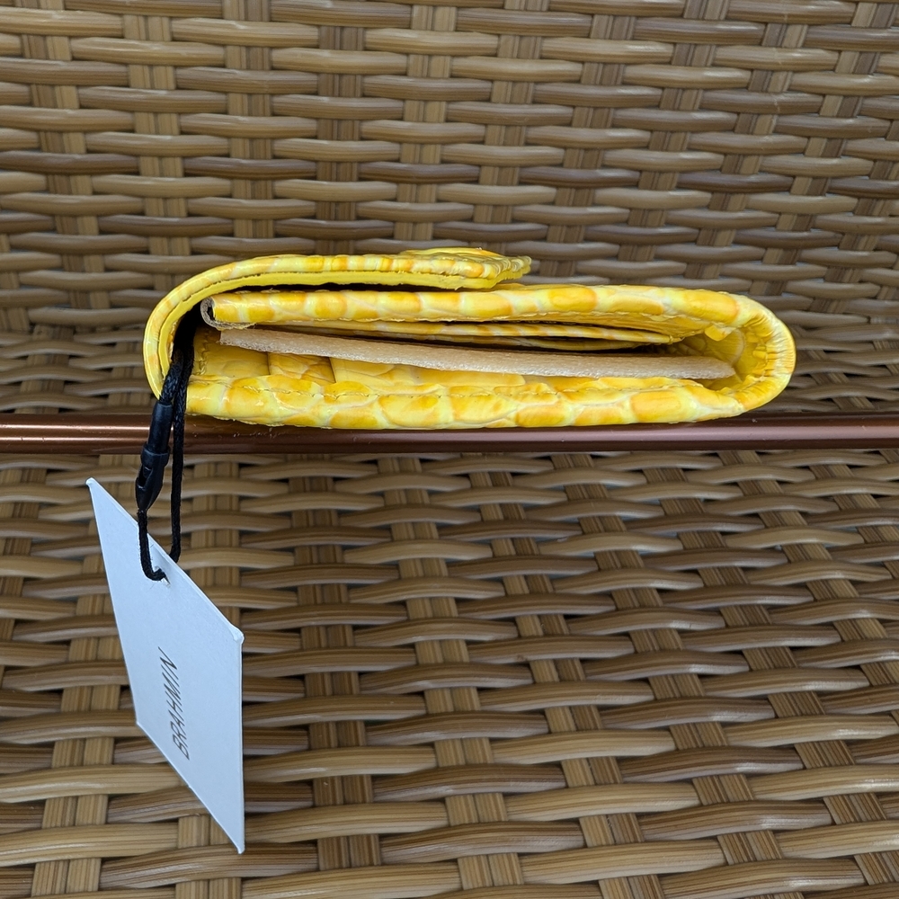 Brahmin Veronica Buttercup Melbourne Yellow Croc Embossed Leather Clutch Wallet - Picture 6 of 16